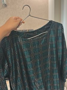 Green Plaid Cropped Top