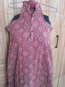 Maroon Ajrak Printed Kurta