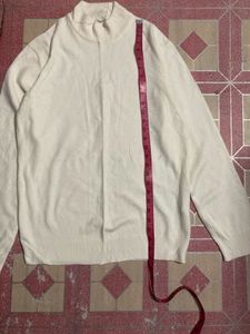 Beige Knit Turtleneck Sweater