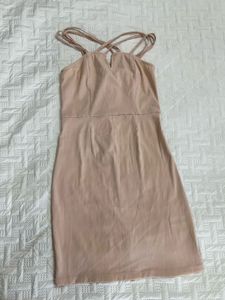 Chic Beige Strappy Mini Dress