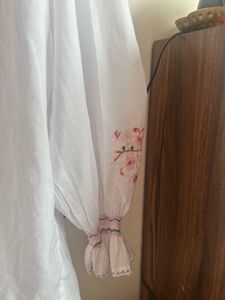White Embroidered Blouse