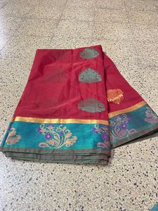 marron color saree