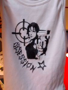 ObsessionGraphic top y2k ,ribbed (hand-painted)