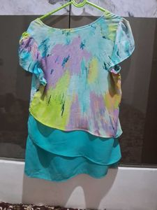 Colorful Layered Sheer Top