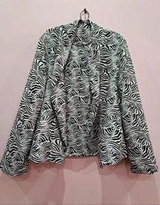 Stylish Zebra Print Blazer
