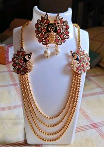 Peacock Design Necklace &amp; Earrings Set