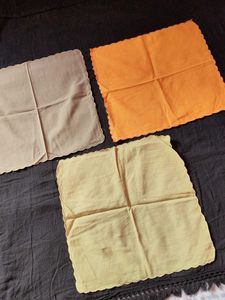Set of 3 Colorful Scalloped Edged hand towel