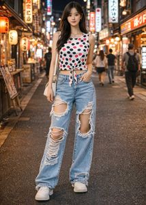 Cute Polka Dot Sleeveless Top