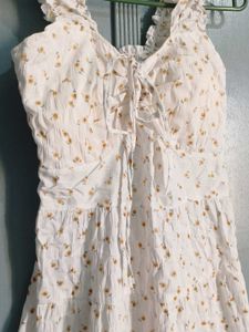 Floral Print Mini Dress with Ruffle Trim
