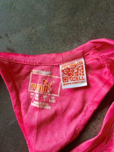 Pink Athletic Shorts and puma tank top set