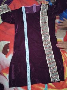 Elegant Velvet Kurta Set