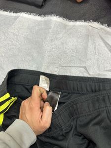Adidas Authentic Black Track Pants (Neon Logo) 🔥