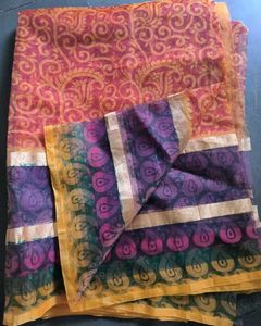 New Paisley Print Saree 🧡