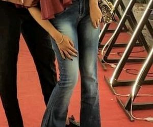 Blue boot cut jeans