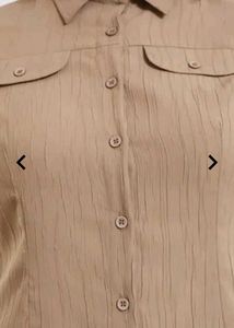 brown puff sleeve shirt