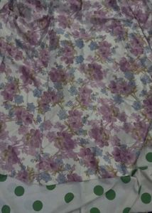 Floral Print Lehenga with Polka Dot Border