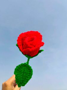 Crochet Red Rose