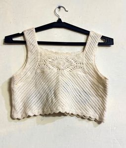 Crocheted Floral Tank Top