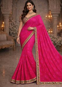 🇳🇿💫🎀Elegant Pink Saree with Intricate