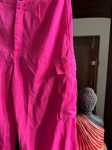 Pink Side Pocket Straight Fit Pant