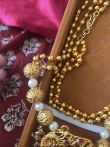 Exquisite Gold temple Necklace &amp; Earrings Set