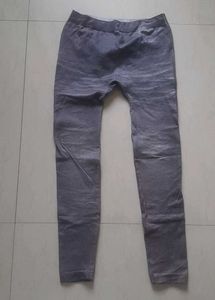 Stylish Denim Print Leggings elastic waistband