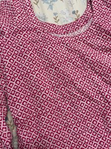 Pink Geometric Print Kurta