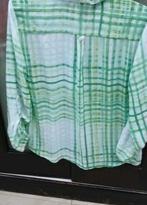 Chic Green Plaid Tunic Top