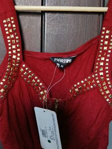 Red Embellished Top - M Size
