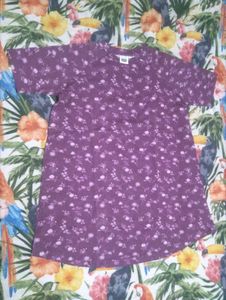 Charming Purple Floral Print T-Shirt