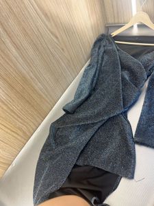 Sparkling Blue Long Sleeve Gown