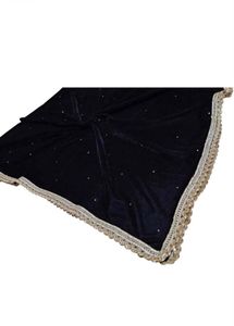 Elegant Black Velvet Dupatta with Embellishments