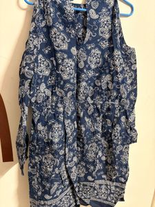 Blue Paisley Print Romper