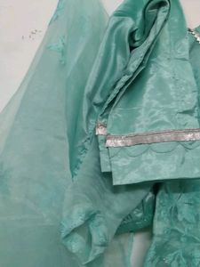 Blue Suit With Silver Work Nag And Lace