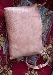 Biege Pink Shaded Sling Bag