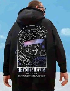 LEWEL, Typography Hooded Neck Hoodie