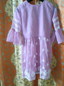 Lavender Chikankari Georgette Tunic ✨