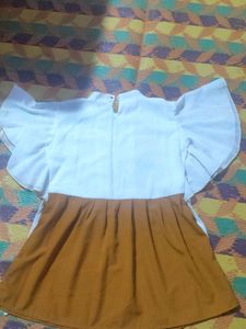 Cute Orange &amp; White Dress