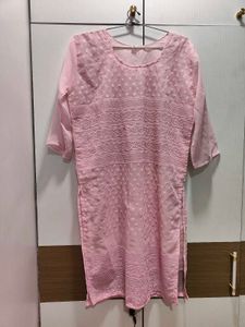 Pink Net Kurti