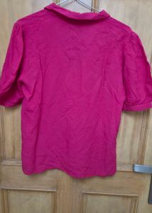 Vibrant Pink Short Sleeve Button-Up shirt