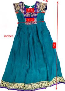 Traditional Cotton Silk Long Dress for Girl 4-7age
