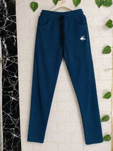 Teal Blue Joggers with White Logo