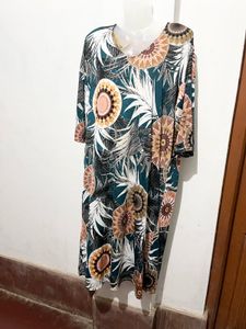 Length-43,,Boho Floral Print Maxi Dress