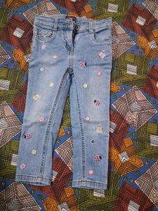 Girls' Embroidered Denim Jeans