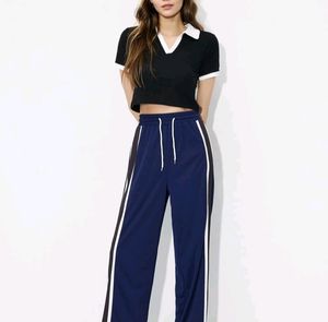 Black Crop Top with White Trim