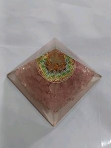 Rose Quartz &amp; Amethyst Mix Chakra Orgone Pyramid