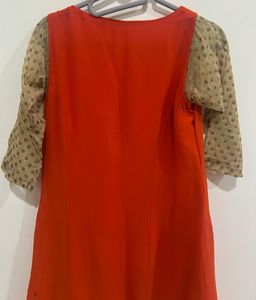 Globus Coral Red A-Line Kurti