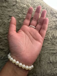 Elegant Pearl &amp; Crystal Hand Bracelet