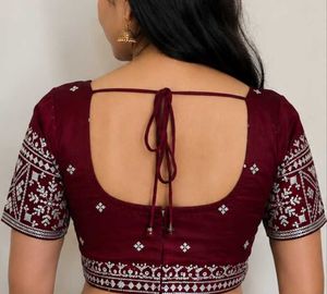 Maroon Embroidered Blouse