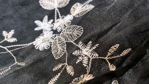 Elegant Black Floral Embroidered one piece